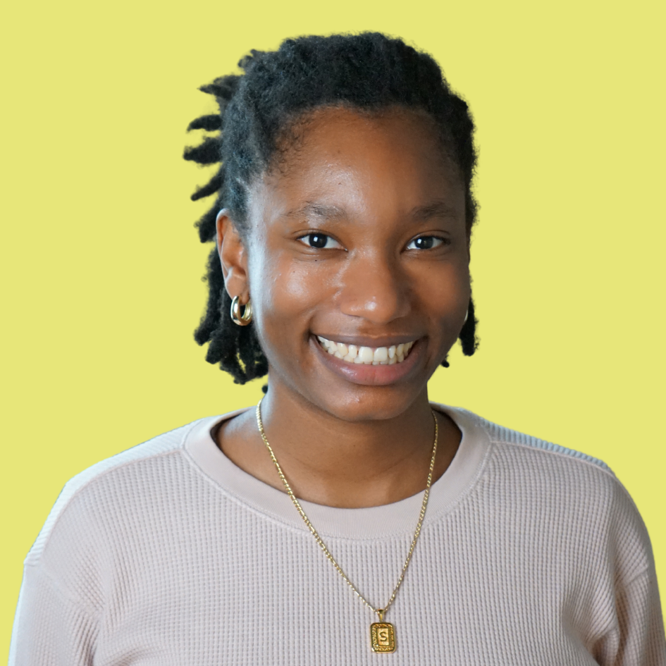 ceso communications specialist jada richard headshot on yellow background